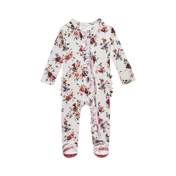 Posh Peanut Footie Ruffled Zippered One Piece